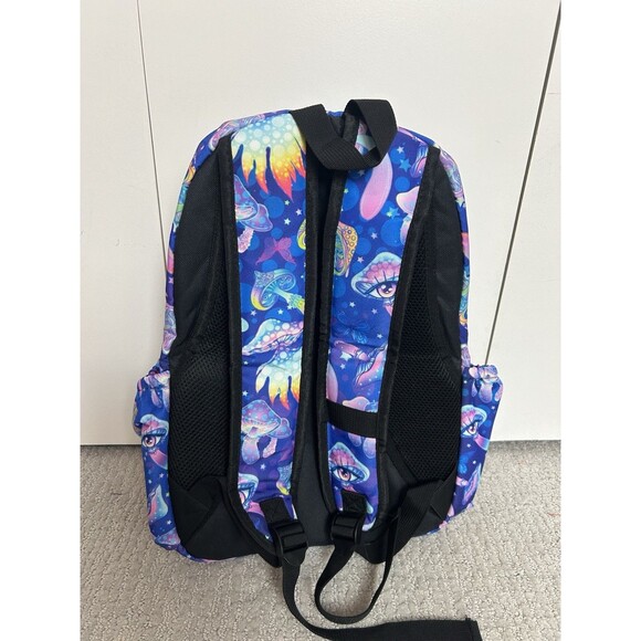Psychedelic Backpack Bookbag Colorful Fun Mushrooms Trippy Abstract - Picture 5 of 7